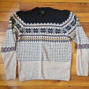 J Crew Puff Sleeve Fair Isle Sweater Size XS
